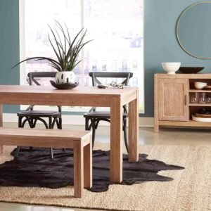 Montauk Solid Wood 63" Dining Table with a Driftwood Finish